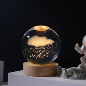چراغ خواب مدل گوی کریستالی طرح ابر و باران